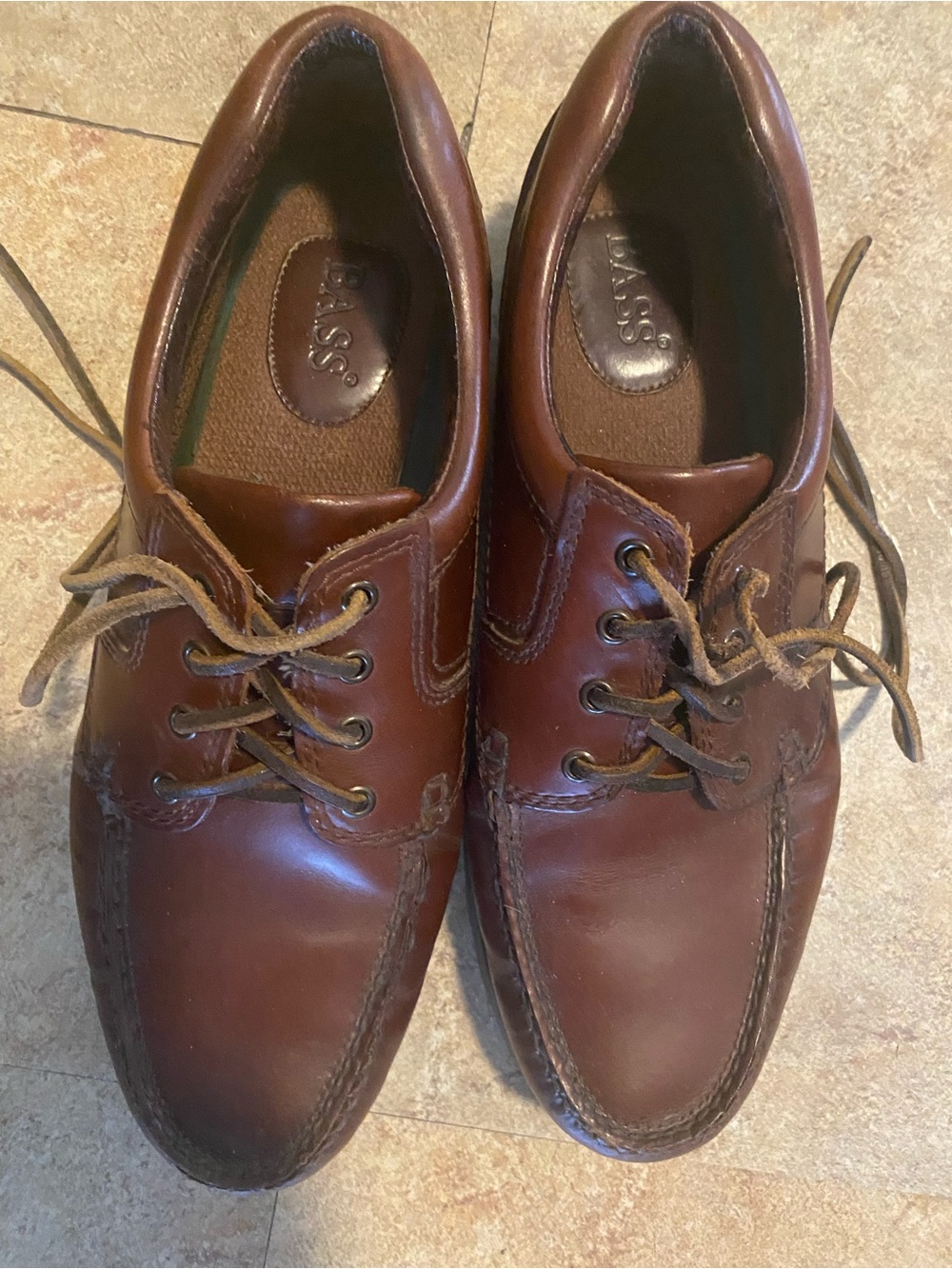 Bass Men’s Brown Leather Boat Shoes